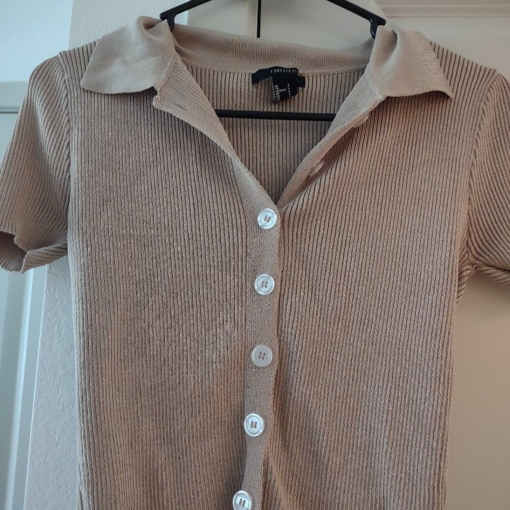 Brown button up shirt